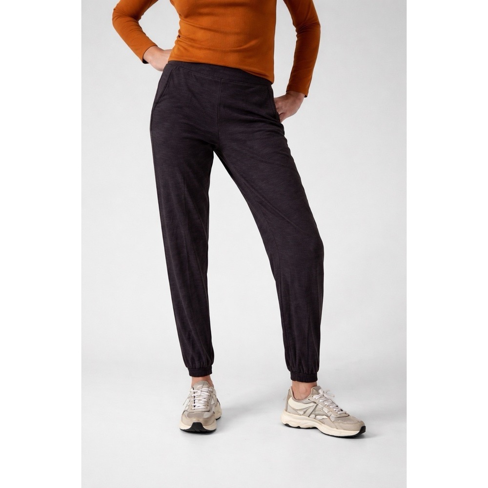 Athleta Brooklyn Jogger Womens 8 Black Camo Textured‎ Lined Zip Pocket